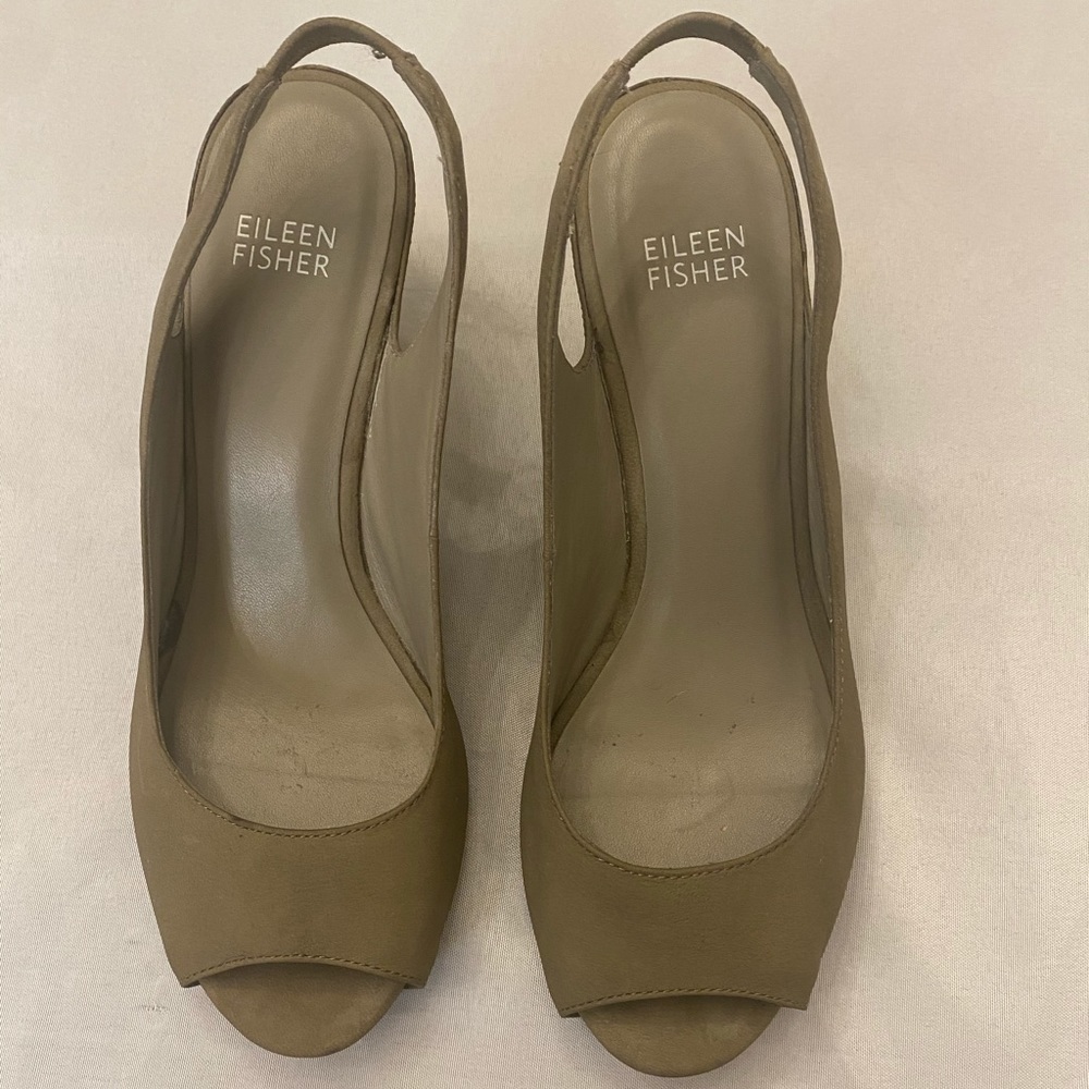 EILEEN FISHER Sling Back Wedge Heels, Size 7 - Picture 3 of 4